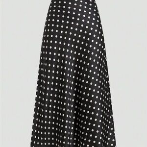 Stylish Black and White Polka Dot A-Line Skirt